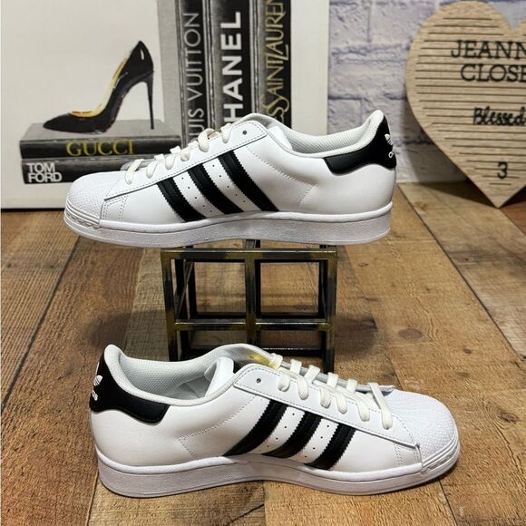 ADIDAS SUPERSTAR ADV SHOES W GOLD TREFOIL LOGO NWT - Picture 3 of 13